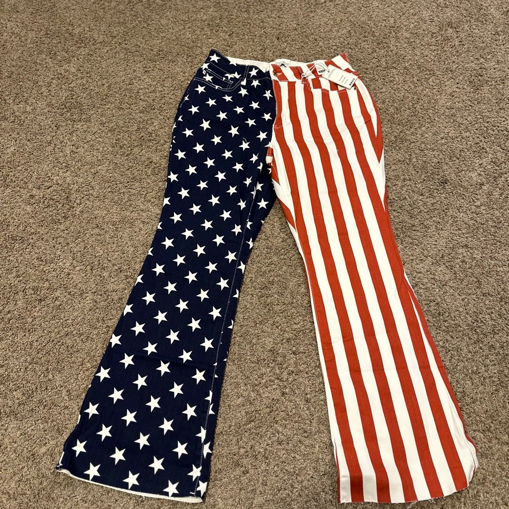 Judy Blue American Flag Print High Rise Flare NEW WITH TAGS